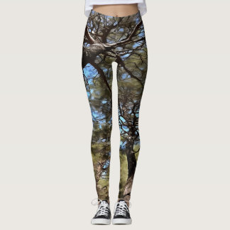 Leggings Ramas De Pino Tiradas De Perspectiva Bizarre