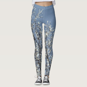 Leggings Ramas heladas en el cielo azul invernal