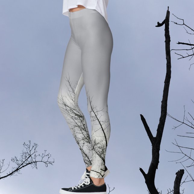 Leggings Ramas Silueta Negra Cielo Gris (Subido por el creador)