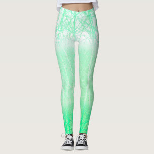 Leggings Ramas Verdes Menta Niebla Helada