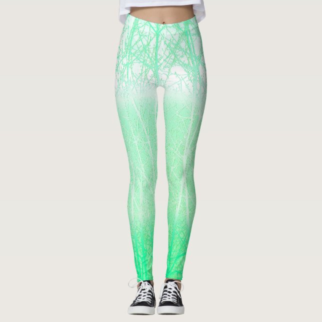 Leggings Ramas Verdes Menta Niebla Helada (Anverso)