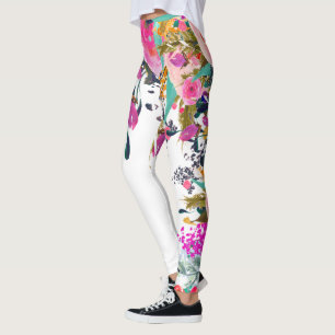 Leggings Ramillete de primavera/acuarela floral de PixDezin