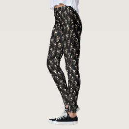 Leggings Ramos de flores silvestres de verano Diseño abstra