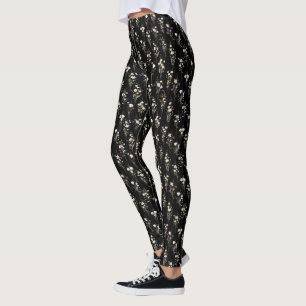 Leggings Ramos de flores silvestres de verano Diseño abstra