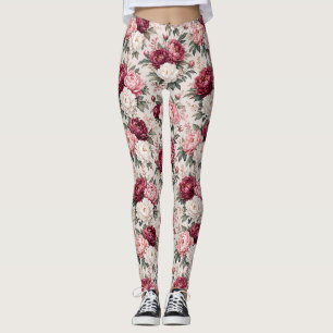 Leggings Ramos de peonías premium sofisticados