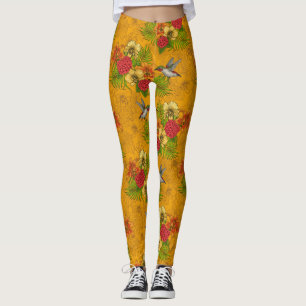 Leggings Ramos tropicales y colibríes 2