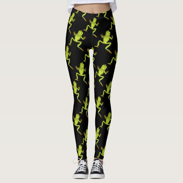Leggings Ranas de árbol verde (Anverso)