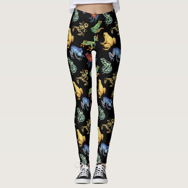 Leggings Ranas en negro (Anverso)