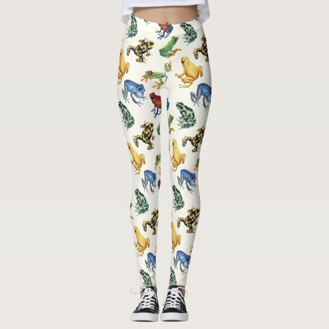 Leggings Ranas sobre blanco natural (Anverso)