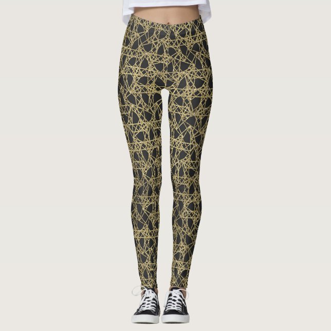 Leggings Rascador Dorado Glamour Moderno Chic Único (Anverso)