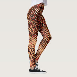 Leggings Rasgos cruzados gruesos en naranja con sombra