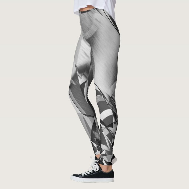 Leggings Rasgos grises sobre alguna imagen negra y borrosa (Izquierda)
