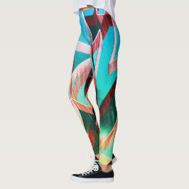 Leggings Rasgos pardulares sobre verde o aguamarina