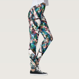 Leggings Rasgos y manchas de colores con fuerte contraste