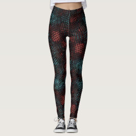 Leggings Raspado cuadrado, azul y rojo, más oscuro