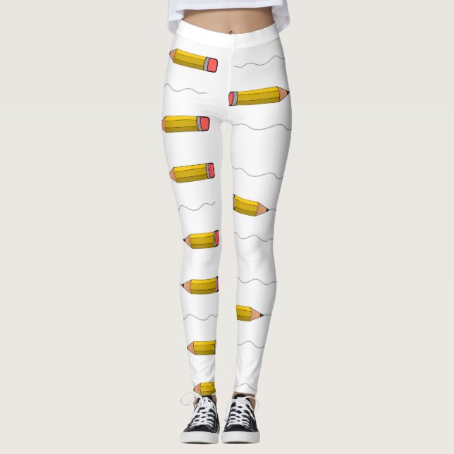 Leggings Raspado de lápiz en blanco (Anverso)