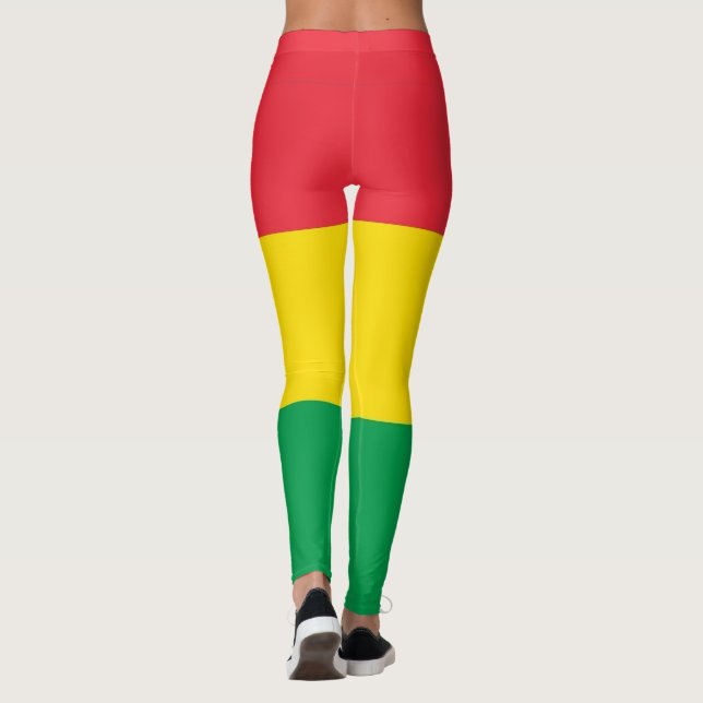 Leggings Rasta colorea el modelo rojo amarillo verde de las (Reverso)