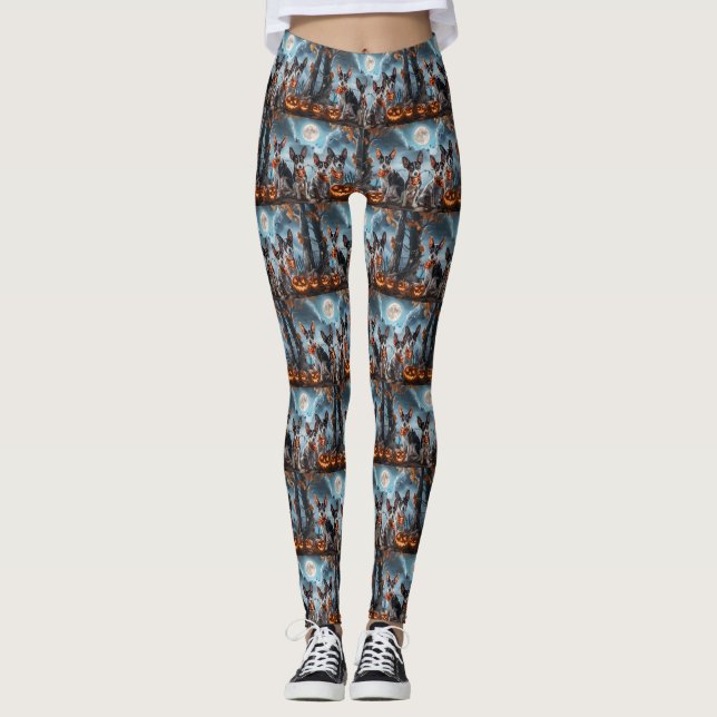 Leggings Rat Terrier Halloween Espeluznante  (Anverso)