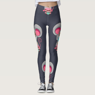Leggings Ratón kawaii con máscara facial con pastel