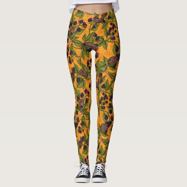 Leggings Ratones y moras amarillas (Anverso)