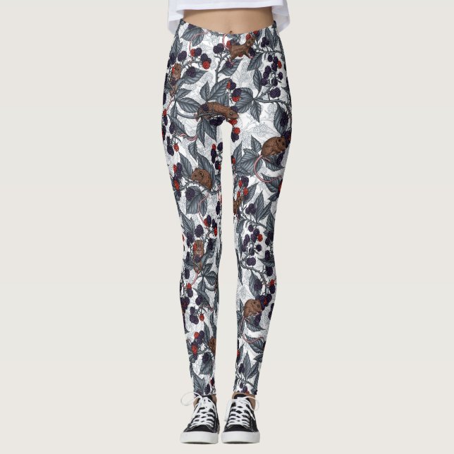Leggings Ratones y moras blancas (Anverso)