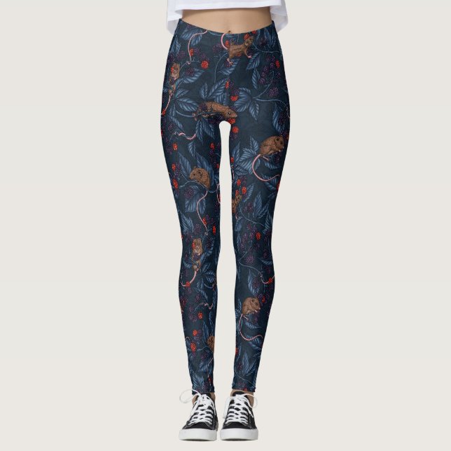Leggings Ratones y moras en la marina (Anverso)