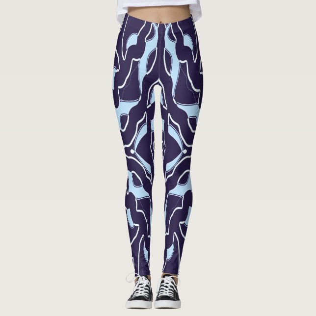 Leggings "Ratti_Creative_Arts" azul y blanco impecables (Anverso)