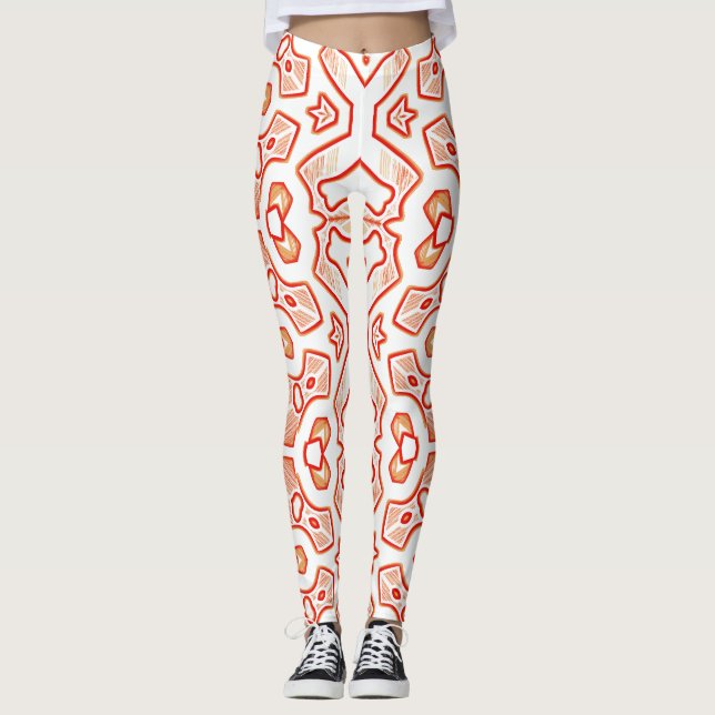 Leggings "Ratti_Creative_Arts" blanco rojo especial de navi (Anverso)