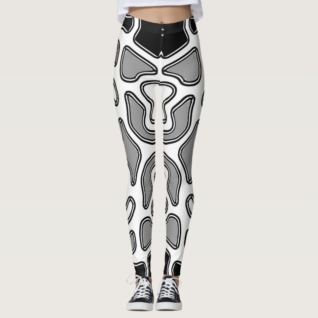 Leggings "Ratti_Creative_Arts" blanco y negro sin fisuras (Anverso)