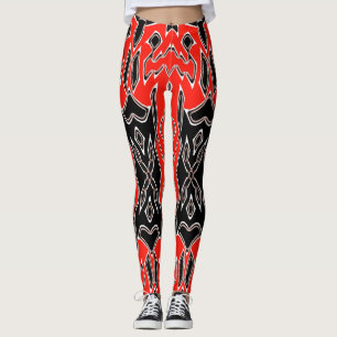 Leggings "Ratti_Creative_Arts" sin costuras en rojo y negro