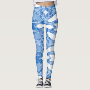 Leggings "Ratti_Creative_Arts" todo en blanco y azul