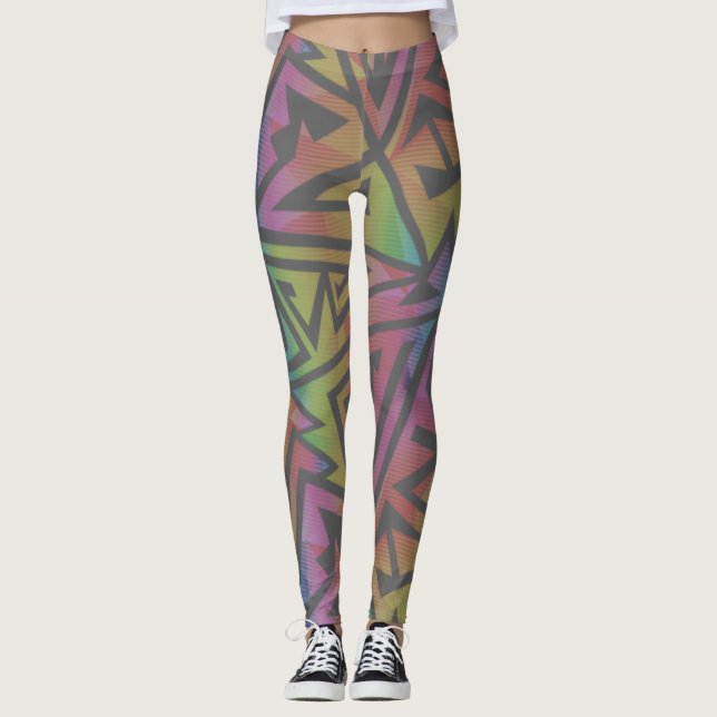 Leggings Rave EDM Rainbow Gray (Anverso)