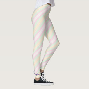 Leggings Raya en colores pastel amarilla y verde rosada