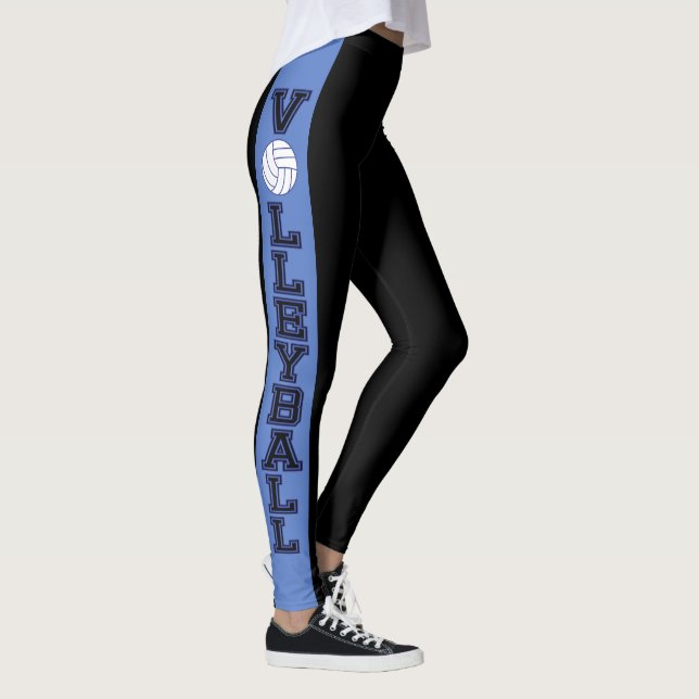 Leggings Raya negra y azul con voleibol azul marino (Derecha)