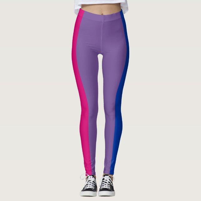 Leggings Raya vertical bisexual de la bandera LGBT del (Anverso)