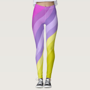 Leggings Rayado, brillante, arco iris