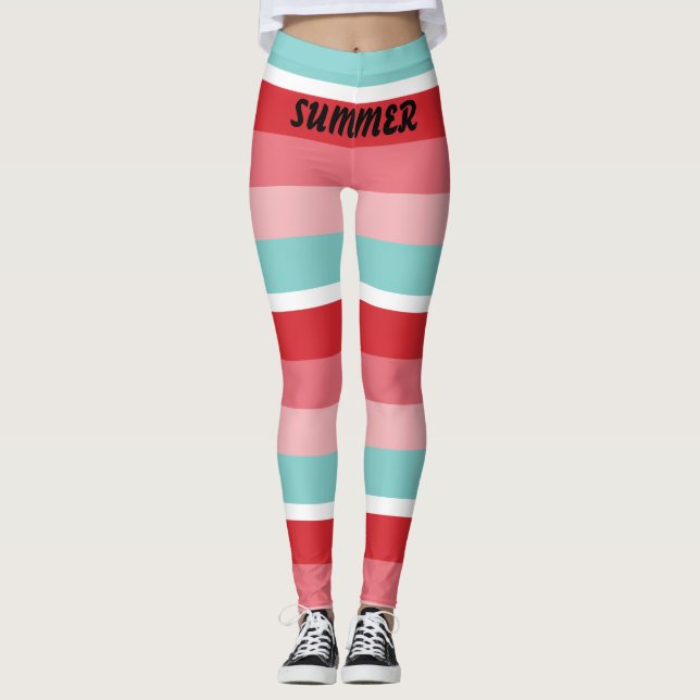 Leggings Rayado horizontal brillante (Anverso)