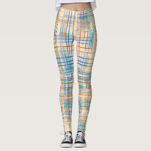 Leggings Rayas abstractas, coloridas alfombras de hierba ét