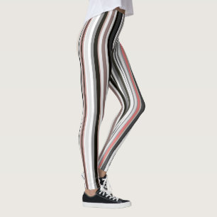 Leggings Rayas abstractas de color gris y melocotón
