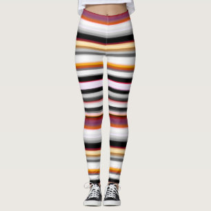 Leggings Rayas abstractas de color rosa, rosa y gris