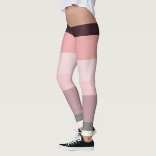 Leggings Rayas abstractas rosadas y beiges