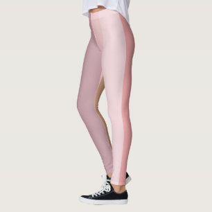 Leggings Rayas abstractas rosadas y beiges