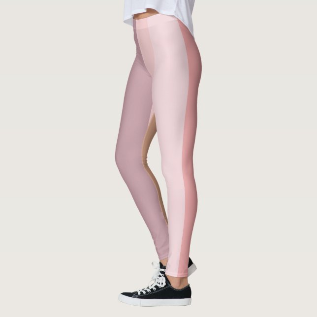 Leggings Rayas abstractas rosadas y beiges (Izquierda)