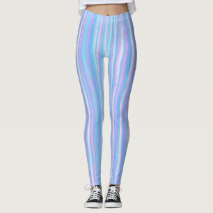 Leggings Rayas acrílicas pintadas de color turquesa rosa mo