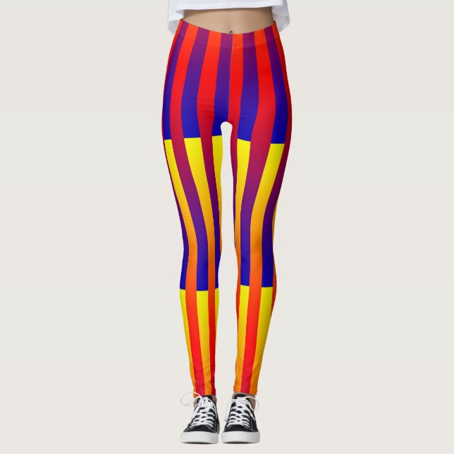 Leggings Rayas amarillas rojas azules (Anverso)