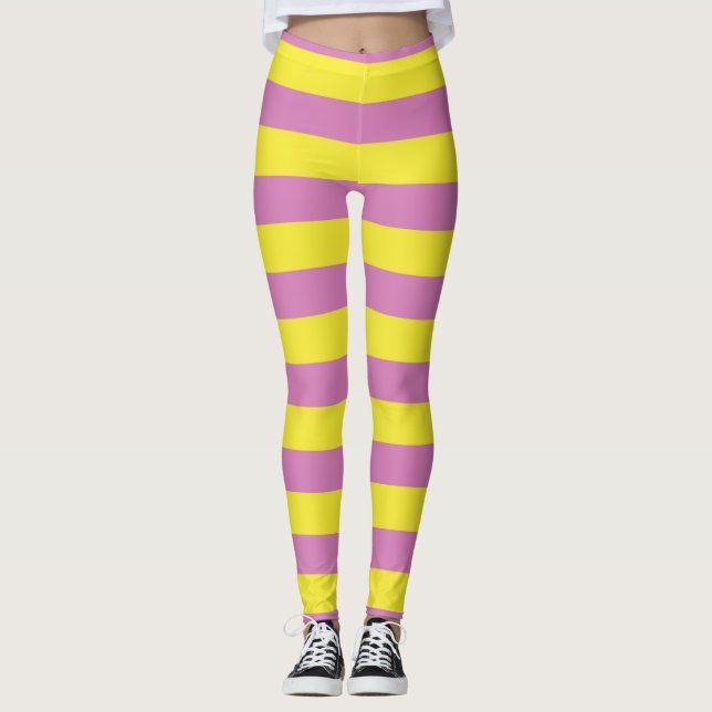 Leggings Rayas Amarillas Rosadas (Anverso)
