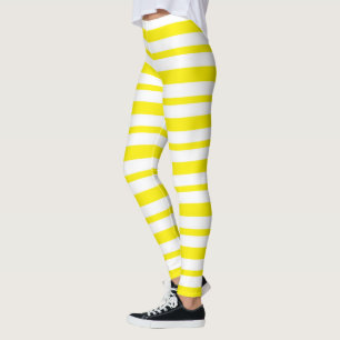 Leggings Rayas amarillas y blancas gruesas y finas