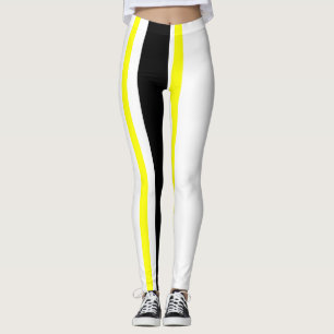 Leggings Rayas amarillas y blancas negras