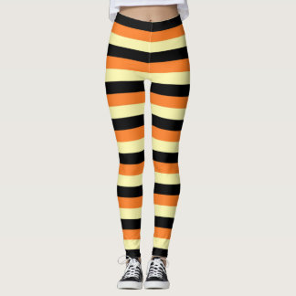 Leggings Rayas amarillo claro, negras y anaranjadas