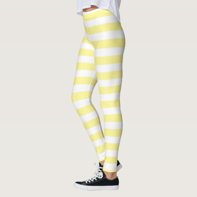 Leggings Rayas amarillo claro y blancas (Izquierda)